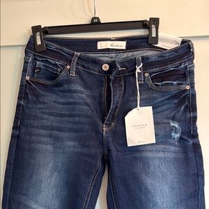 KanCan Blue Skinny Jeans with Distressed Details